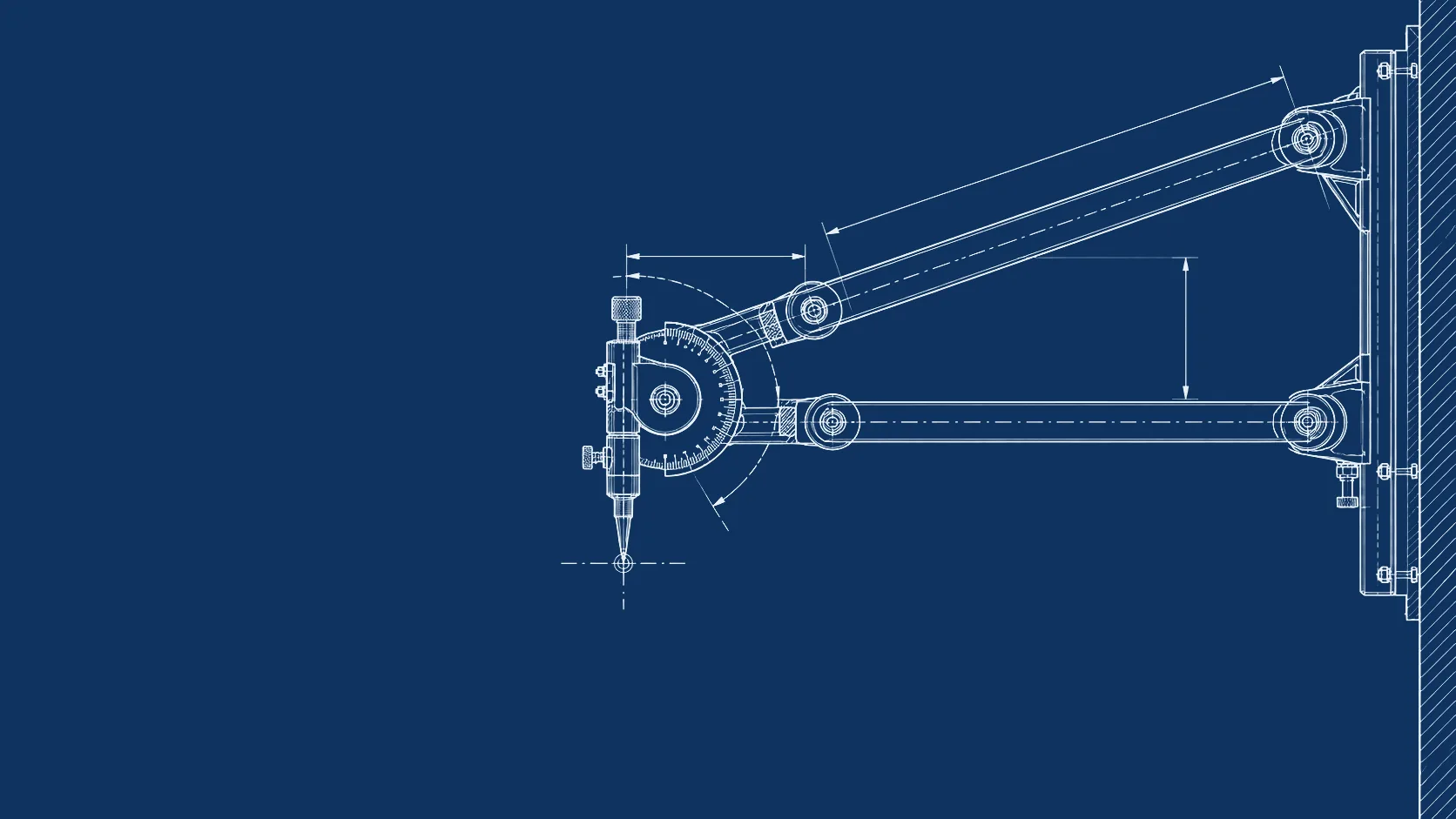 A drafting machine whose pen draws the product